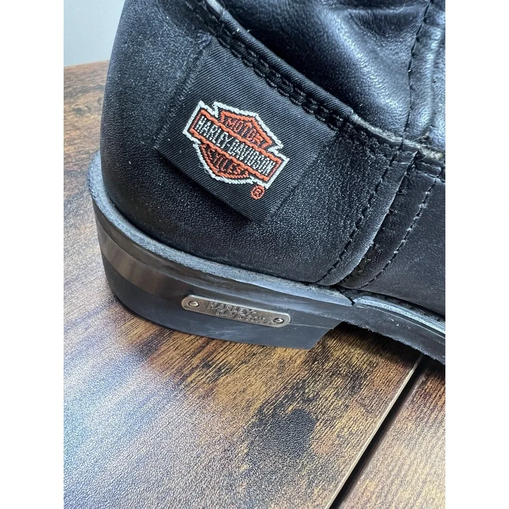 Harley Davidson 7.5 M Motorcycles Embroidered Leather Vintage MADE IN USA Boots